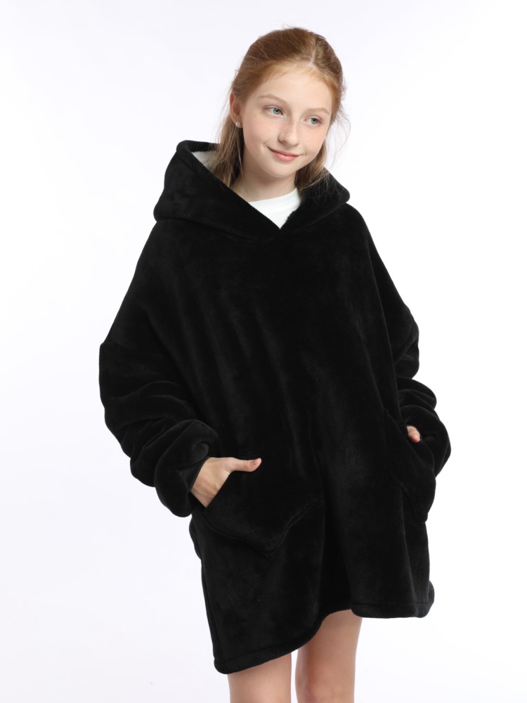 Winter Sherpa Blanket Teens Ho - Sherpa Hoodie Fleece avaliação e preço