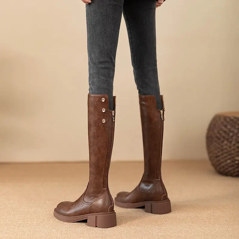 Autumn Winter Middle Heel Ladi - Waterproof Winter Boot avaliação e preço